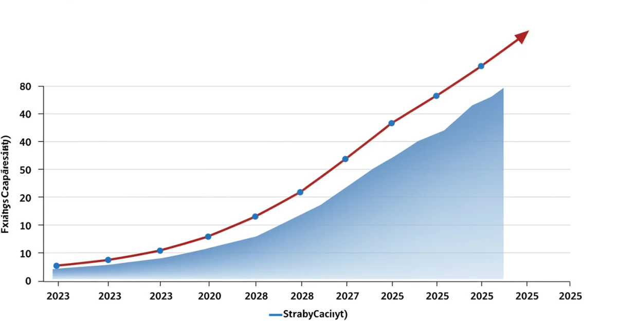Projected Filecoin network capacity growth graph 2023-2025