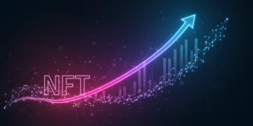 Futuristic digital artwork symbolizing maximized NFT resale value and profit growth in 2025