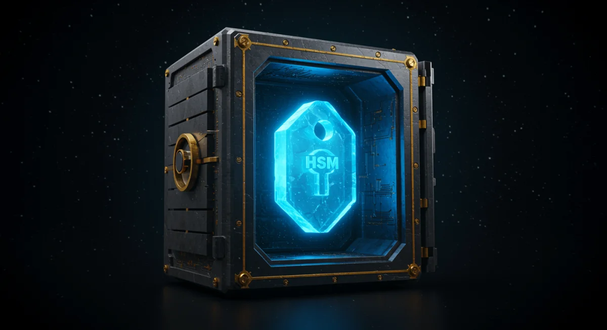 Stylized private key secured in an impenetrable digital vault