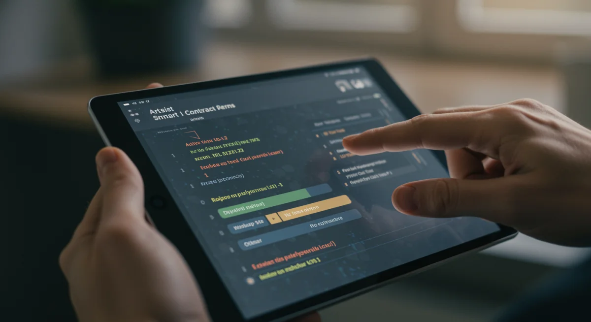Smart contract interface showing NFT royalty settings for digital artists.