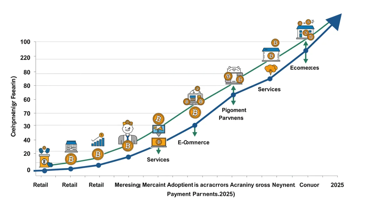 Graph illustrating rising US merchant Bitcoin adoption rates