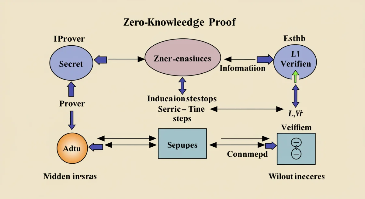 Diagram illustrating the zero-knowledge proof protocol steps