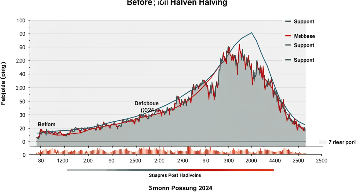Bitcoin price chart showing post-halving performance.