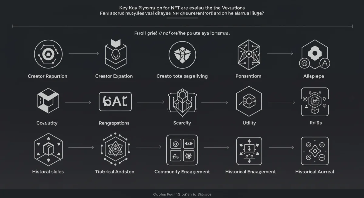 Infographic detailing key metrics for evaluating NFT art value