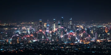 Futuristic digital cityscape illustrating Polygon zkEVM's advanced scalability and adoption for Ethereum by 2026.