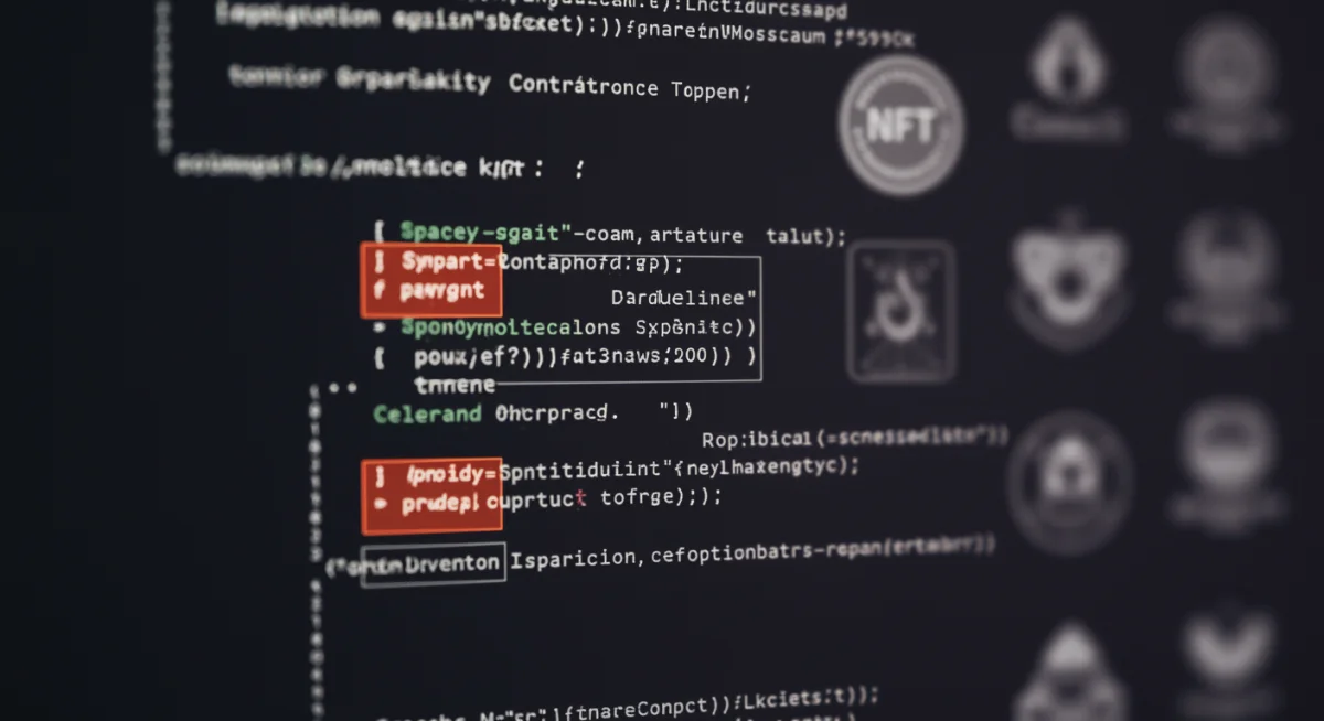 Smart contract code displaying NFT royalty distribution details