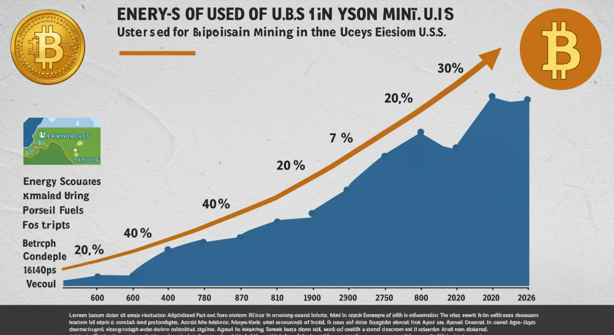 Infographic showing US Bitcoin mining energy mix and projected trends