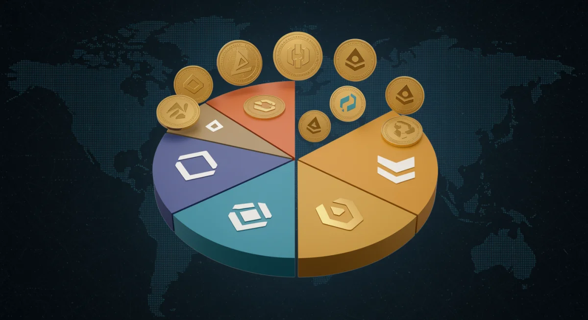 Diversified cryptocurrency portfolio showing various altcoins for risk mitigation.