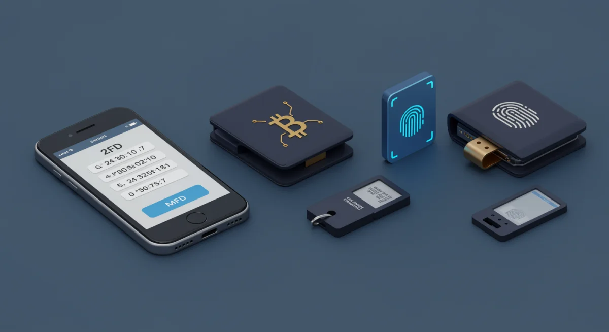 Various multi-factor authentication methods for crypto wallets