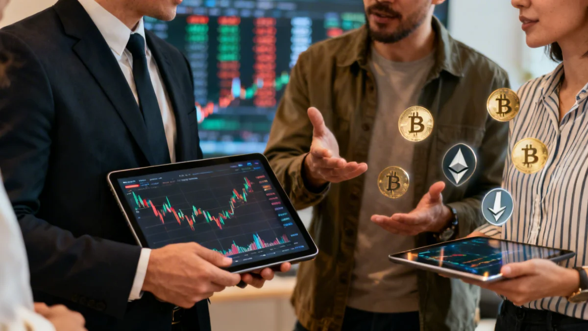 Investors analyzing cryptocurrency charts for strategic altcoin investment decisions.